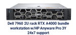 Dell Precision 7960 Rack, Windows 11 Pro, Intel Xeon Gold 6434 3,7 GHz, M.2 NVME 1 TB SSD, 64 GB RAM, TPM 2.0, iDRAC9 Enterprise, NVIDIA RTX A4000 16 GB GDDR6 4 DP, NIC´s 4x10Gb and 2x1Gb, PSU 1100W, Dell Precision Optimizer incl. ProSupport Next Business Day Onsite Service after remote diagnosis with HW-SW Support 36 Month(s) and HP Anyware Pro 3Y incl. 24x7 Global Support.