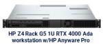 HP Z4 Rack G5 Intel Xeon W3-2423 4.00 GHz 15MB 6C, Windows 11 Pro 64 for Workstations 6 Cores, 64GB (2x32GB) DDR5 4800 DIMM ECC, Z Turbo 1TB PCIe-4x4 2280 SED OPAL2 TLC M.2 SSD, HP 10GBase-T Flex IO, NVIDIA RTX 4000 Ada 20 GB 4DP Graphics, HP Anyware Integrated Remote System Controller, HP Z4 Rack Rail Rack Kit, HP 3 year Onsite Care Workstation Hardware Support incl. HP Anyware Pro